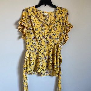 NWOT never worn yellow floral shirt